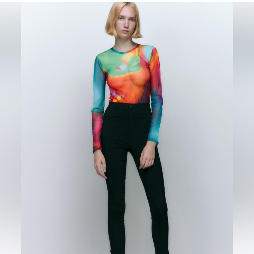 ZARA Multicolor Tulle Bodysuit Blogger Fav